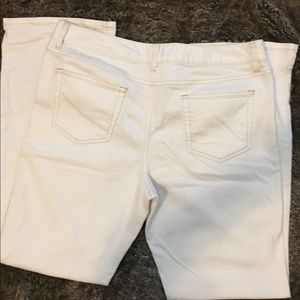 Ann Taylor Loft boot cut white jeans.